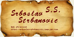 Srboslav Štrbanović vizit kartica